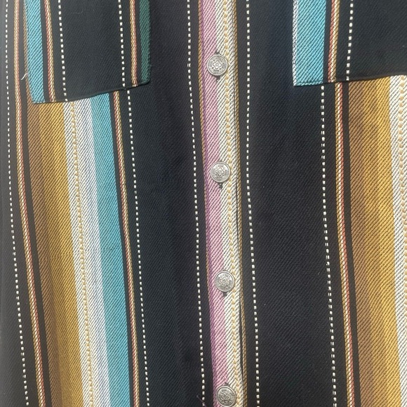 L & B Lucky & Blessed Serape Button Up size M Lace Up Western Rodeo - Picture 5 of 13